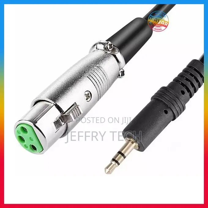 2m Professional Microphone Cable – 3.5mm Jack Male to 3-Pin