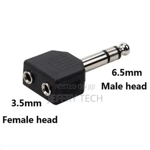 6.5mm Male to 3.5mm Dual Female Audio Converter