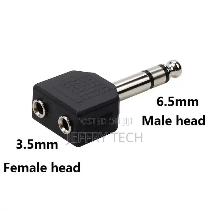 6.5mm Male to 3.5mm Dual Female Audio Converter