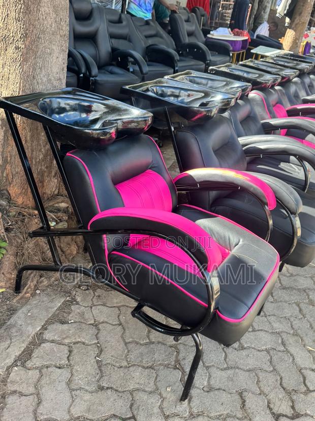 Pink Black Salon Sink Chairs - thumbnail 2