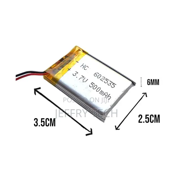 3.7v, 500mah Lithium Battery