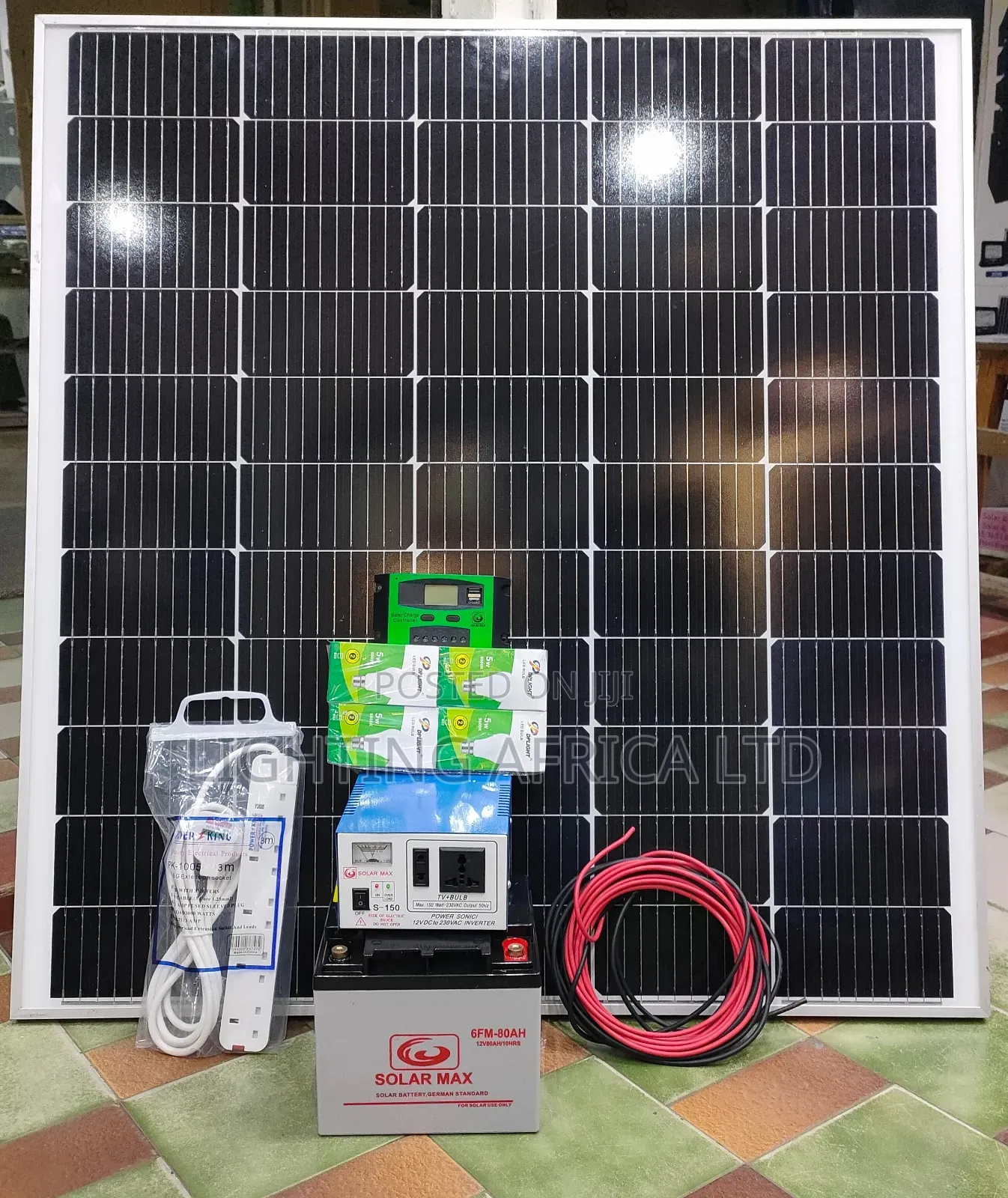 New 120w Solar + 80ah Battery + 200w Inverter + 10a Controller