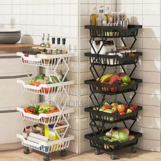 5 Tier Collapsible Fruit Rack Movable - main view