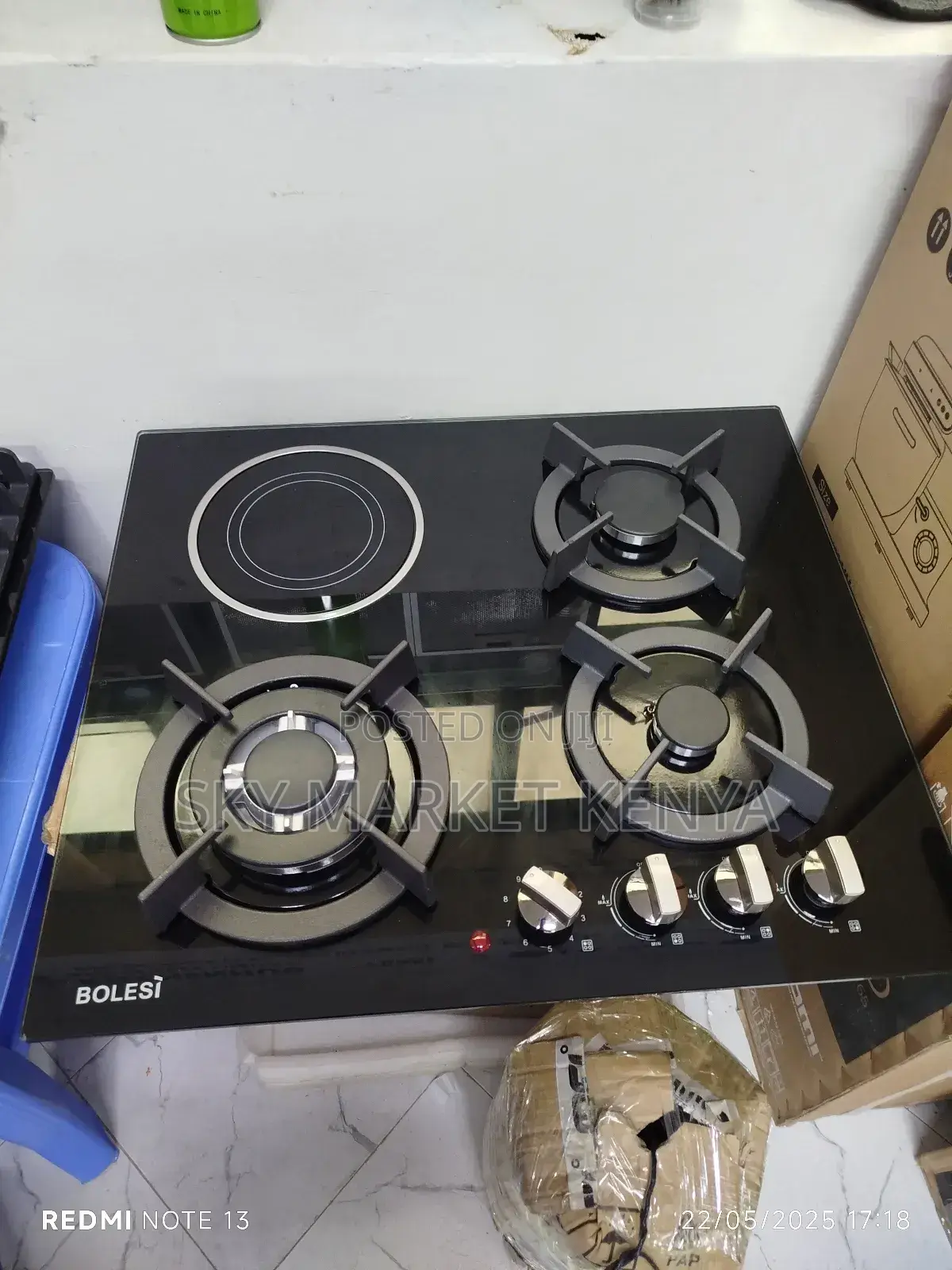 Bolesi Built in Hob Cooker 3 Gas 1 Induction Burner