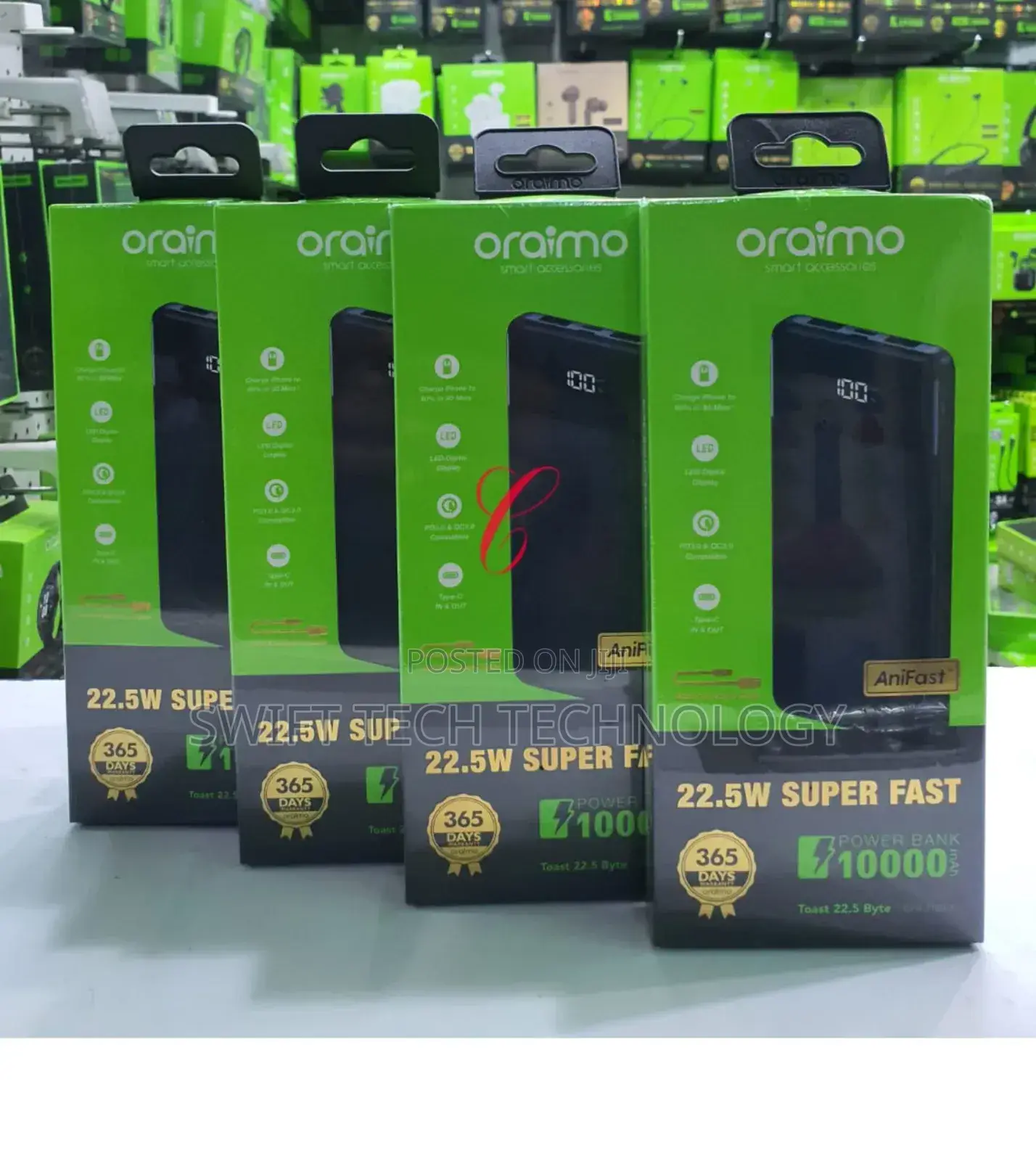 Power Bank 10,000 Amh Oraimo Toaster 22.5 W