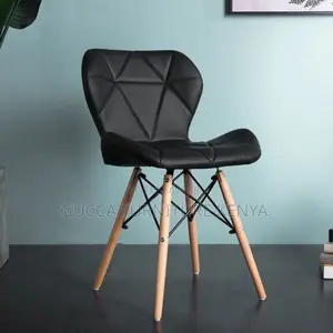 Home Chairs:Eames Padded Side Chair With Wood Grain Legs