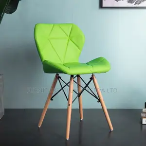 Dining Chair: Cushioned Side Eames Chair With Faux Wood Legs