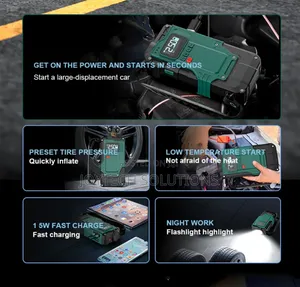 Emergency Kit Tire Inflator Jump Starter Portable