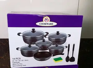 Cooking Pot!!Tc 14 Pieces Non-Stick Black Coated