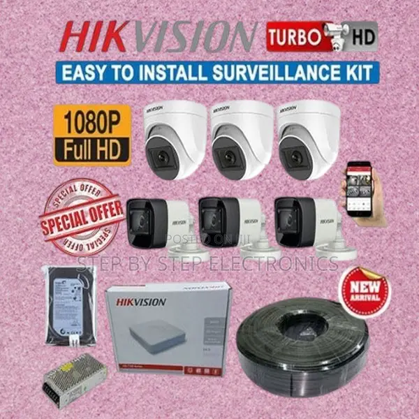 Easy to Install Hikvision 6 1080p 2mp CCTV Cameras Full Kit