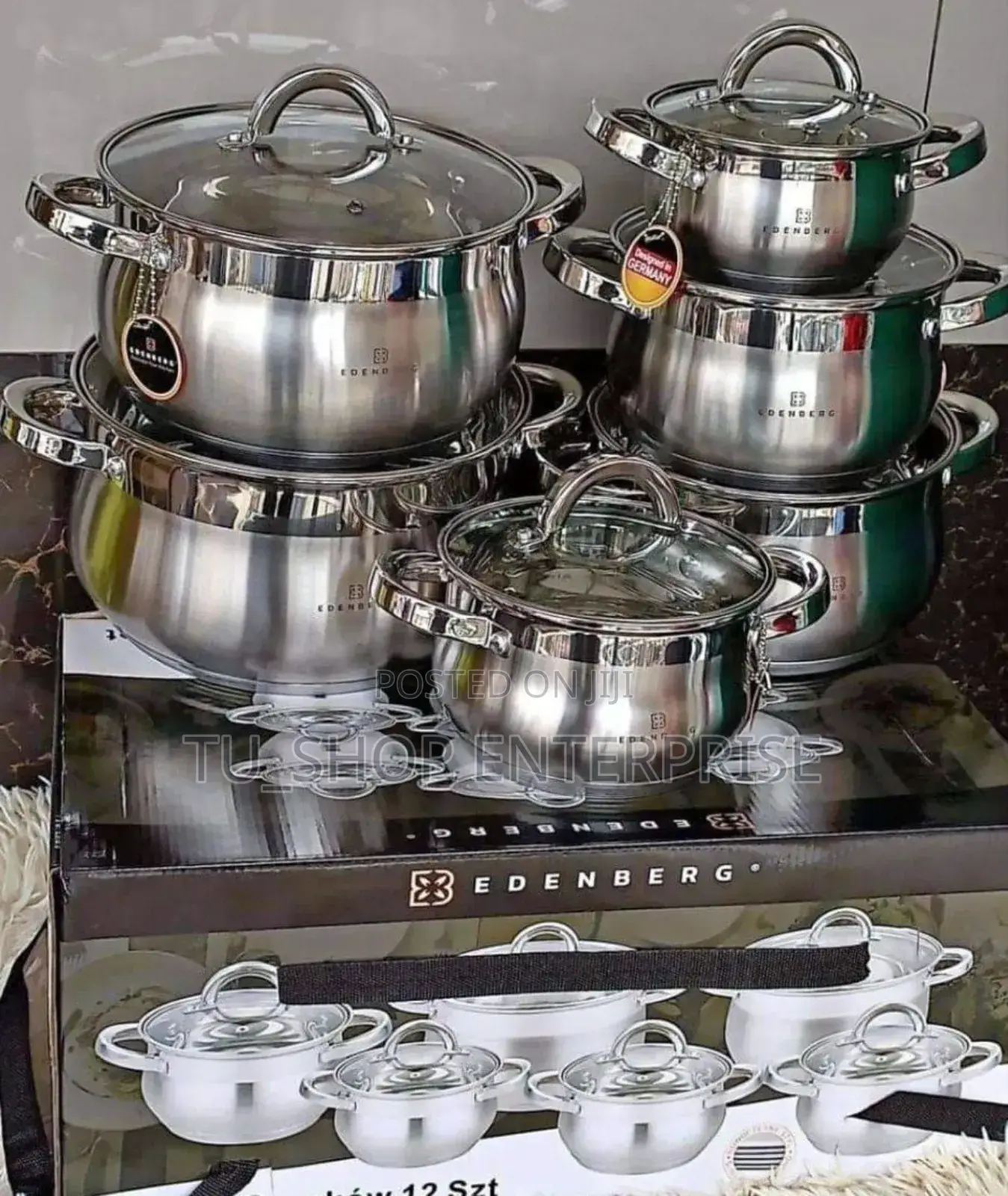 ##Cookware!!12 Pieces Stainless Steel Edenberg Set