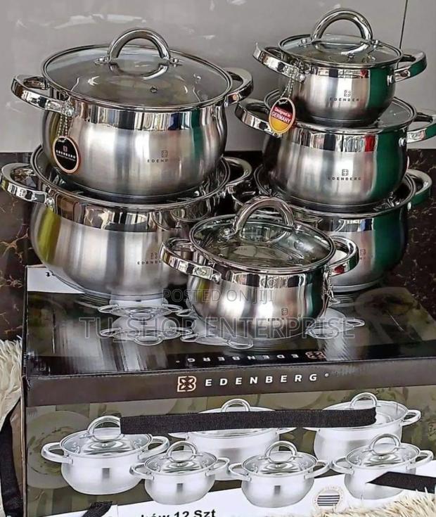 ##Cookware!!12 Pieces Stainless Steel Edenberg Set - main view