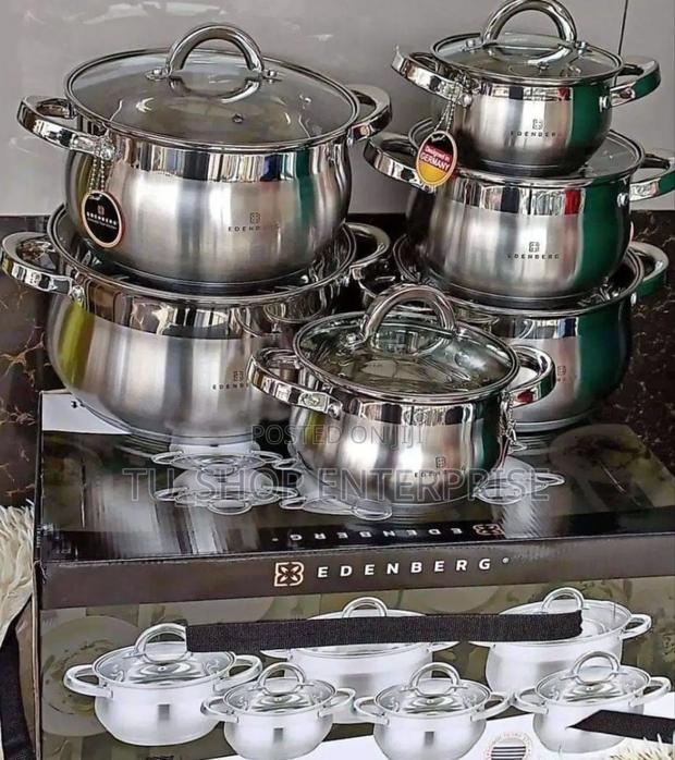 Cookware! #12 Pieces Stainless Steel Edenberg Cookware