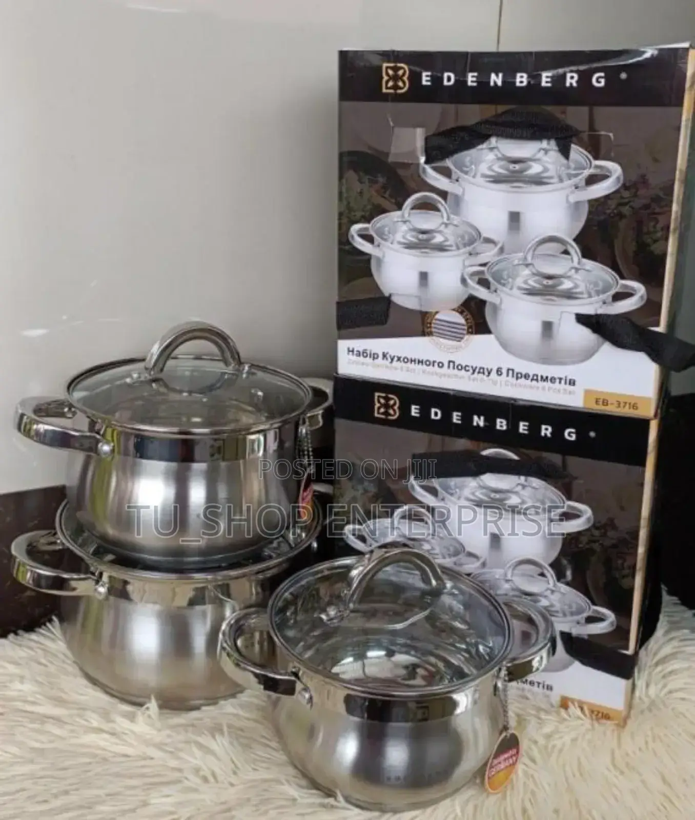 6 Pieces Edenberg Eb-3716 Stainless Steel Cookware Set