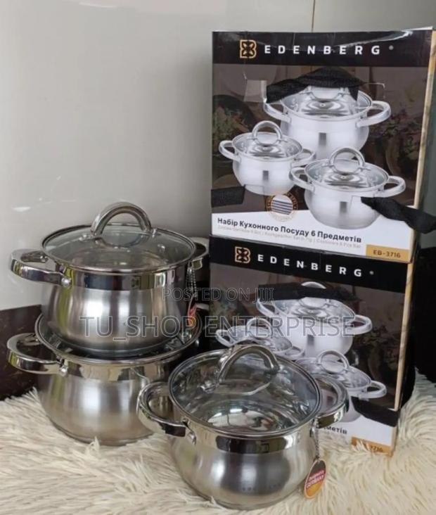 6 Pieces Edenberg Eb-3716 Stainless Steel Cookware Set