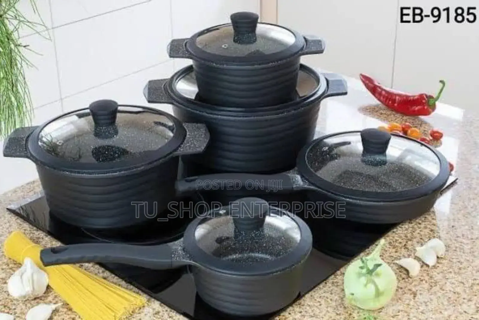 Cookware##10 Pieces Edenburg Nonstick Cookware Set!
