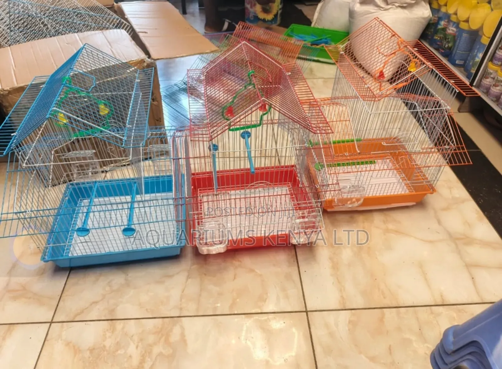 Bird Cages , Blue Red and Orange Available