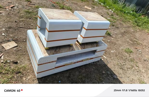 Vanilla Vibe Coffee Table and It's 2 Stools - main view