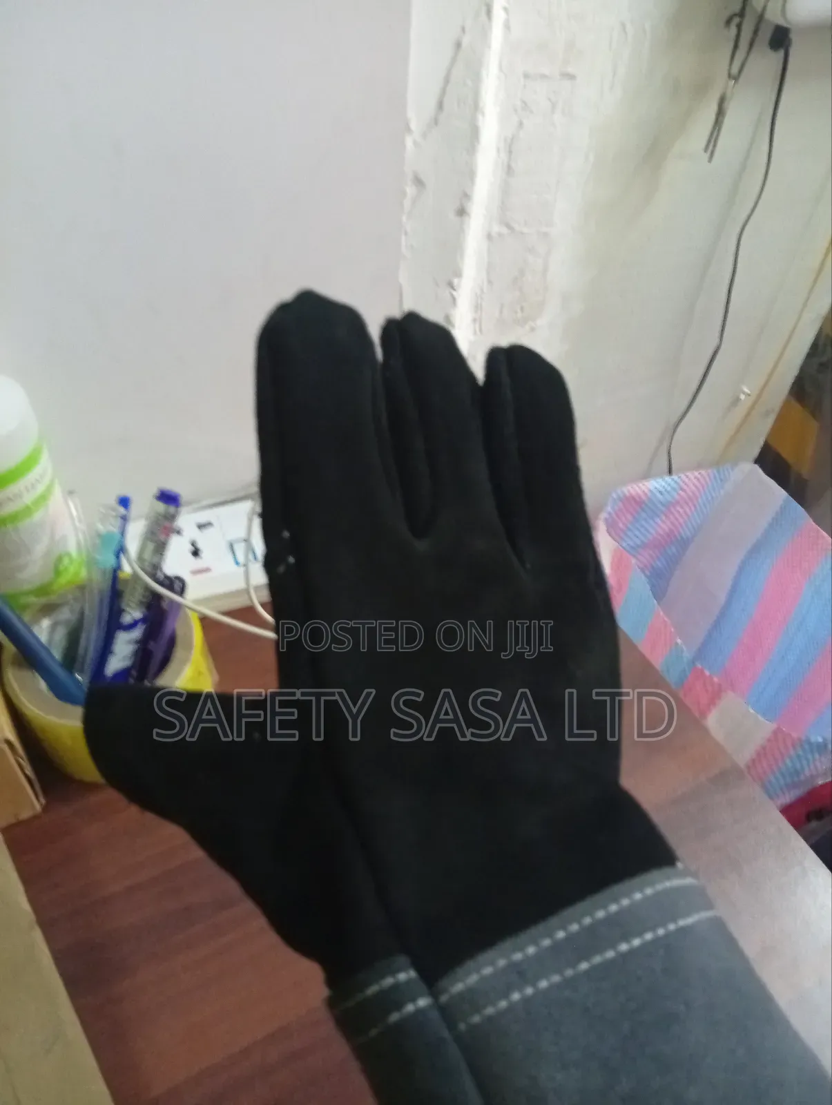Black Leather Gloves