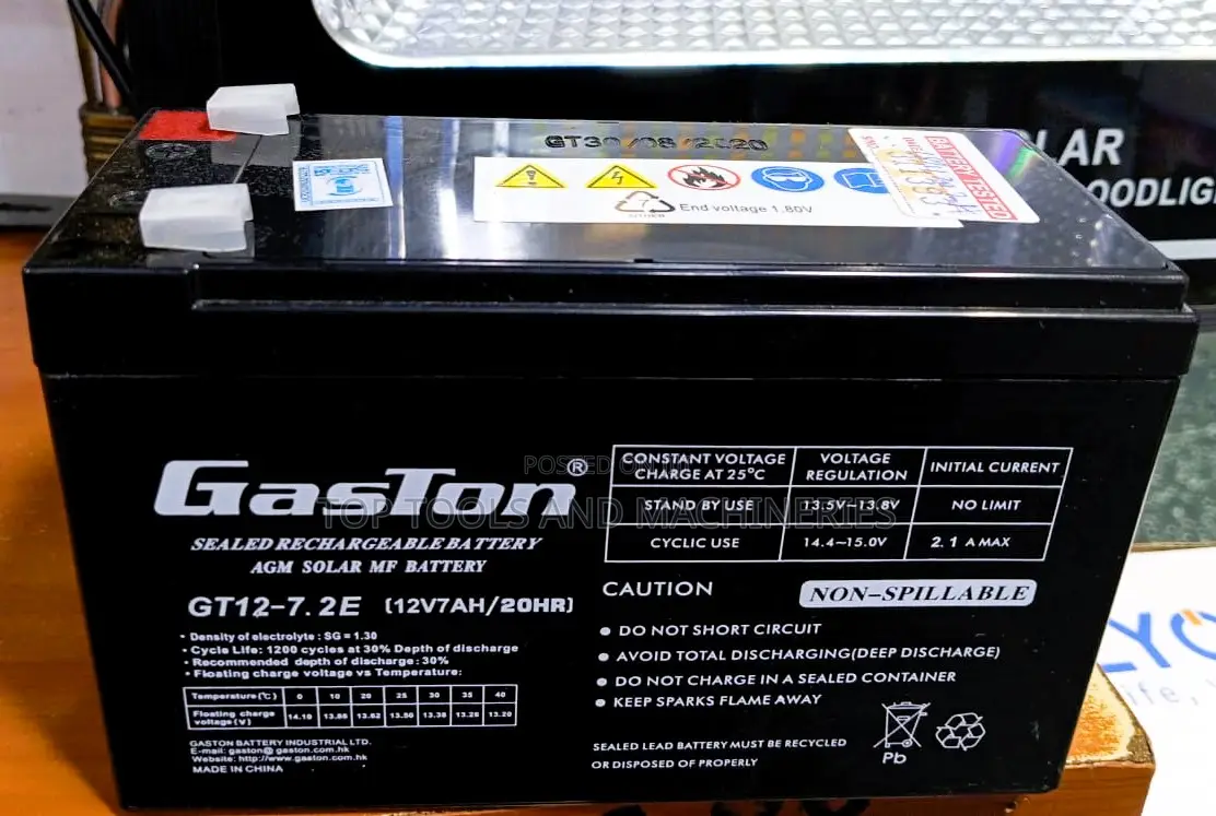 Gaston 12v 7.2ah Sealed Lead-Acid (Sla) Battery