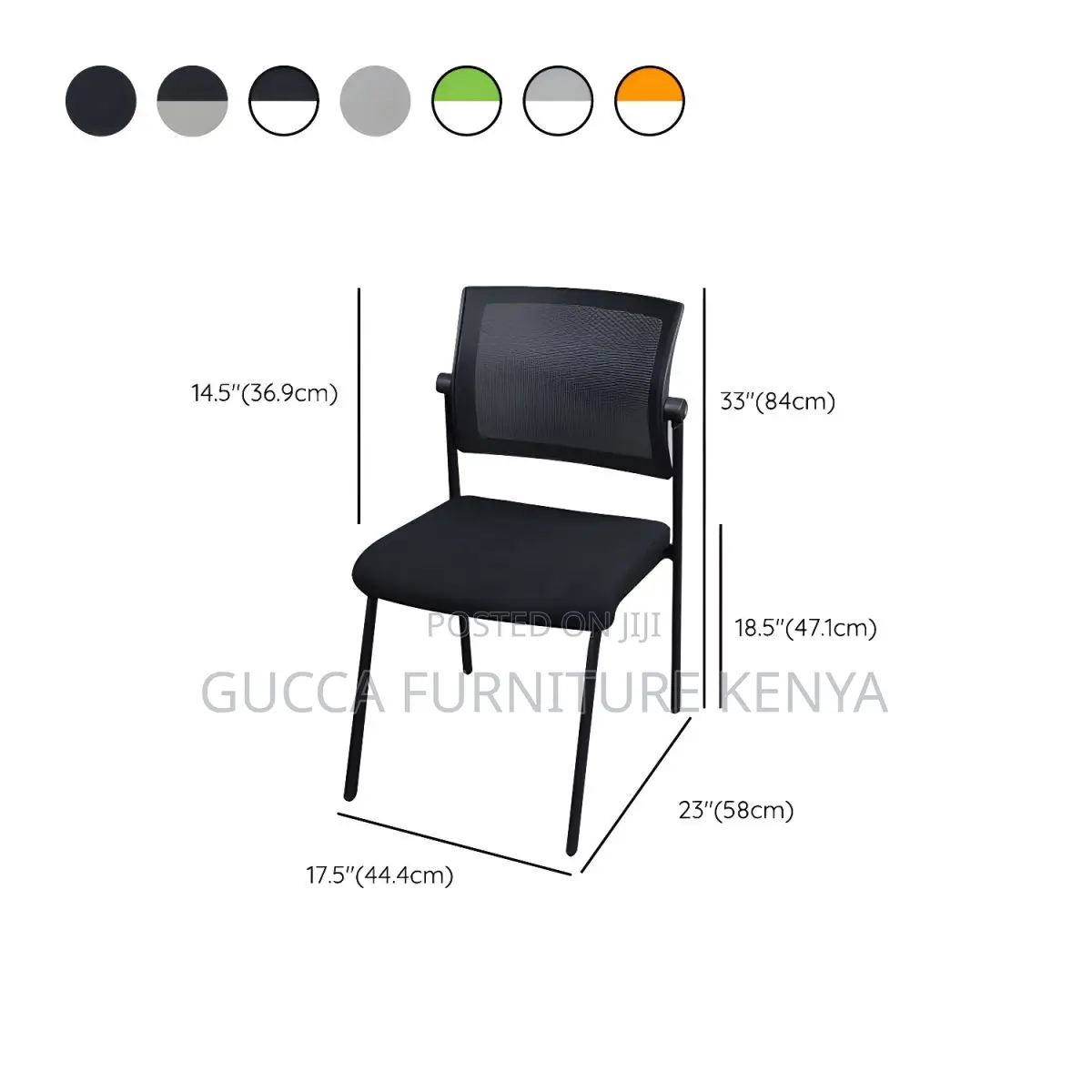 Office Chair: Breathable Air Grid Simple Mesh Black Chair