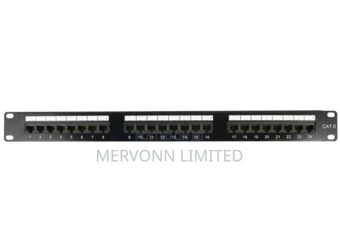 24-Port Cat 6 Patch Panel for Ict Networking