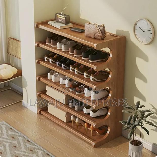 6 Tier Bamboo Shoe Rack - main view