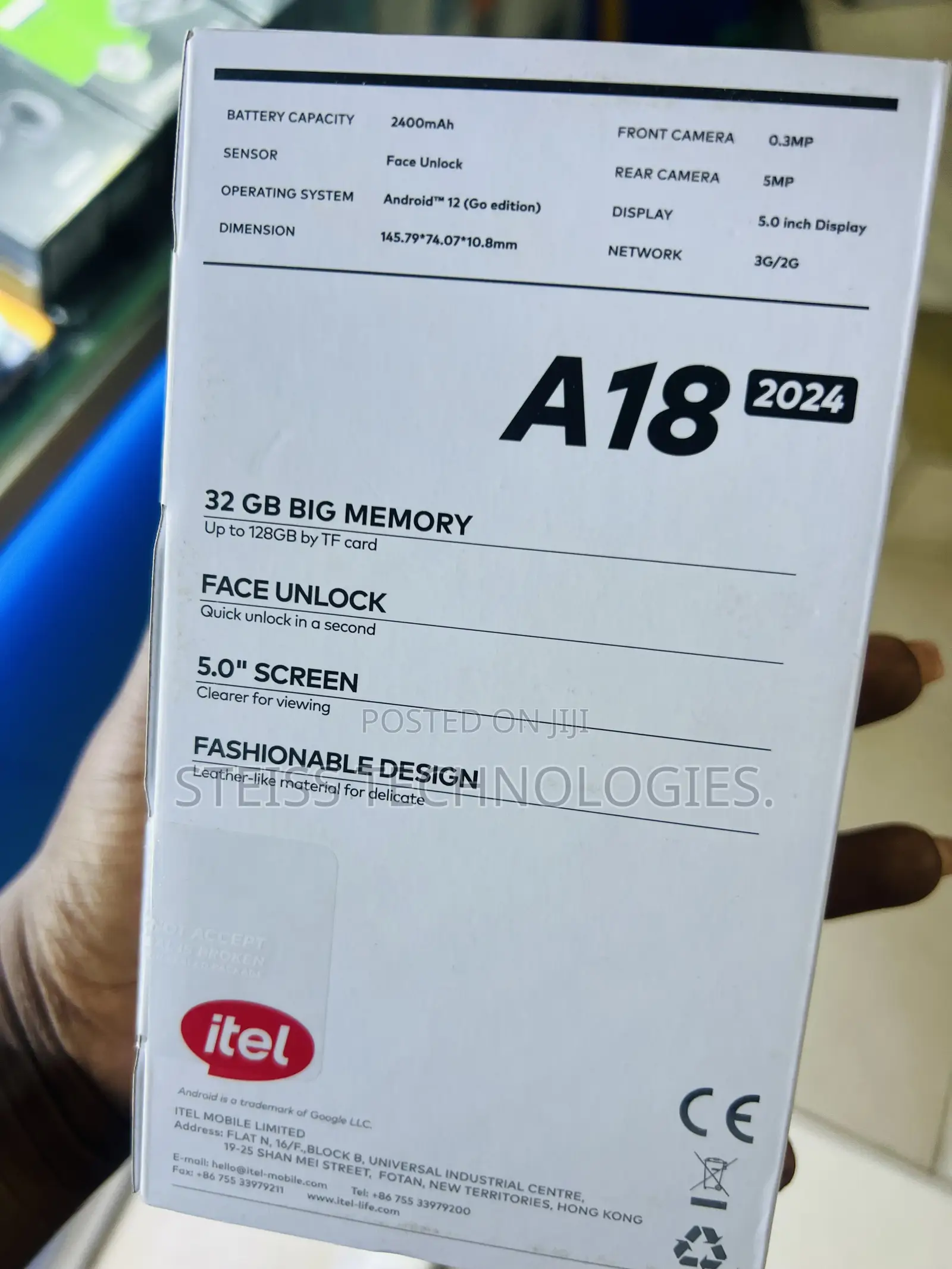 New Itel A18 32 GB Black