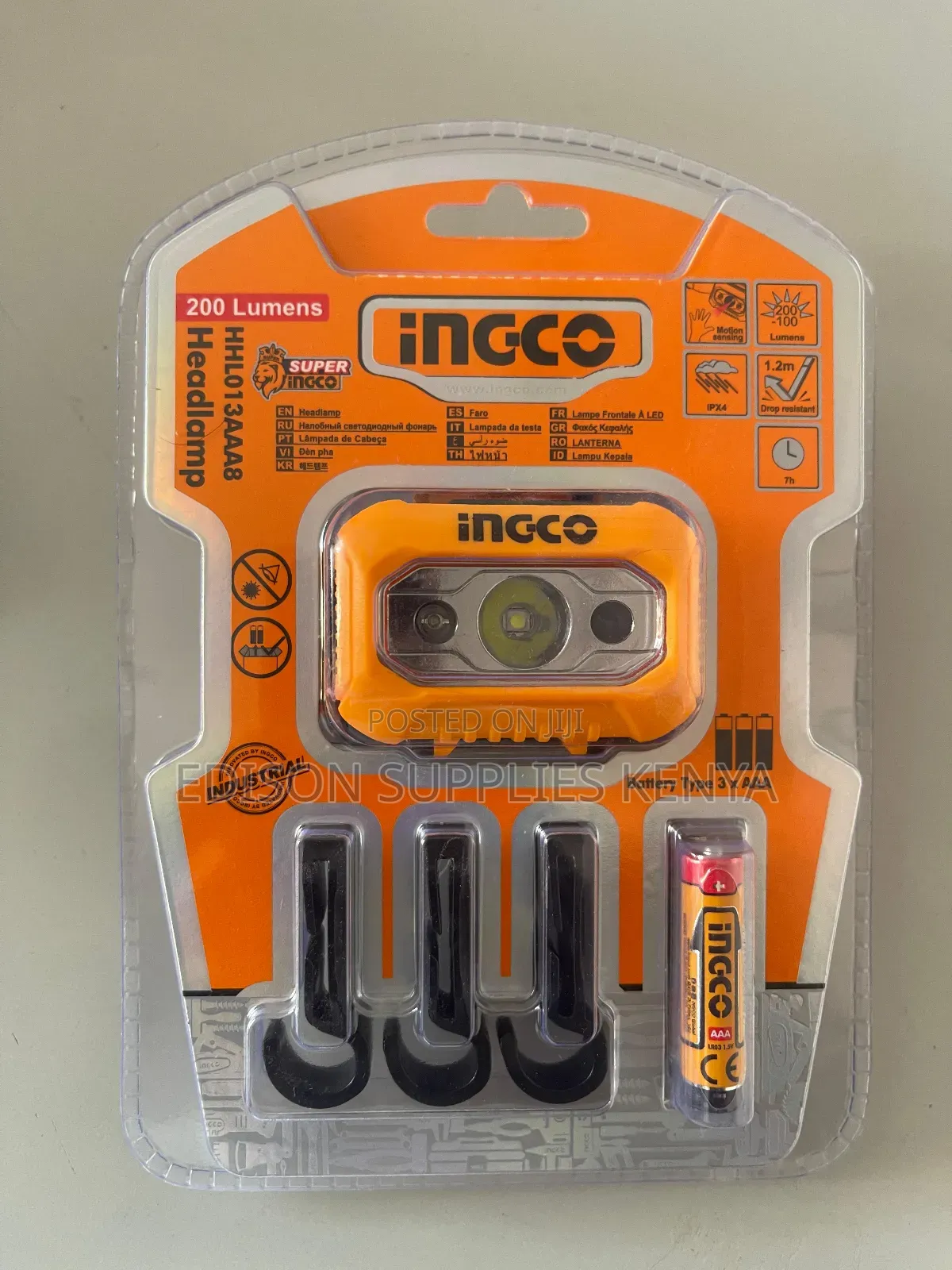 Ingco Headlamp Camping Head Light Battery Powered Head Lamps Torches