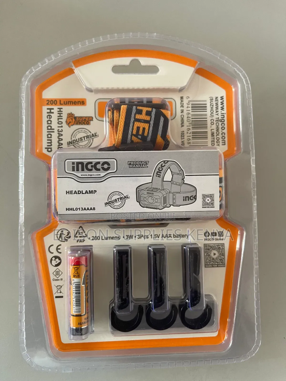 Ingco Headlamp Camping Head Light Battery Powered Head Lamps Torches