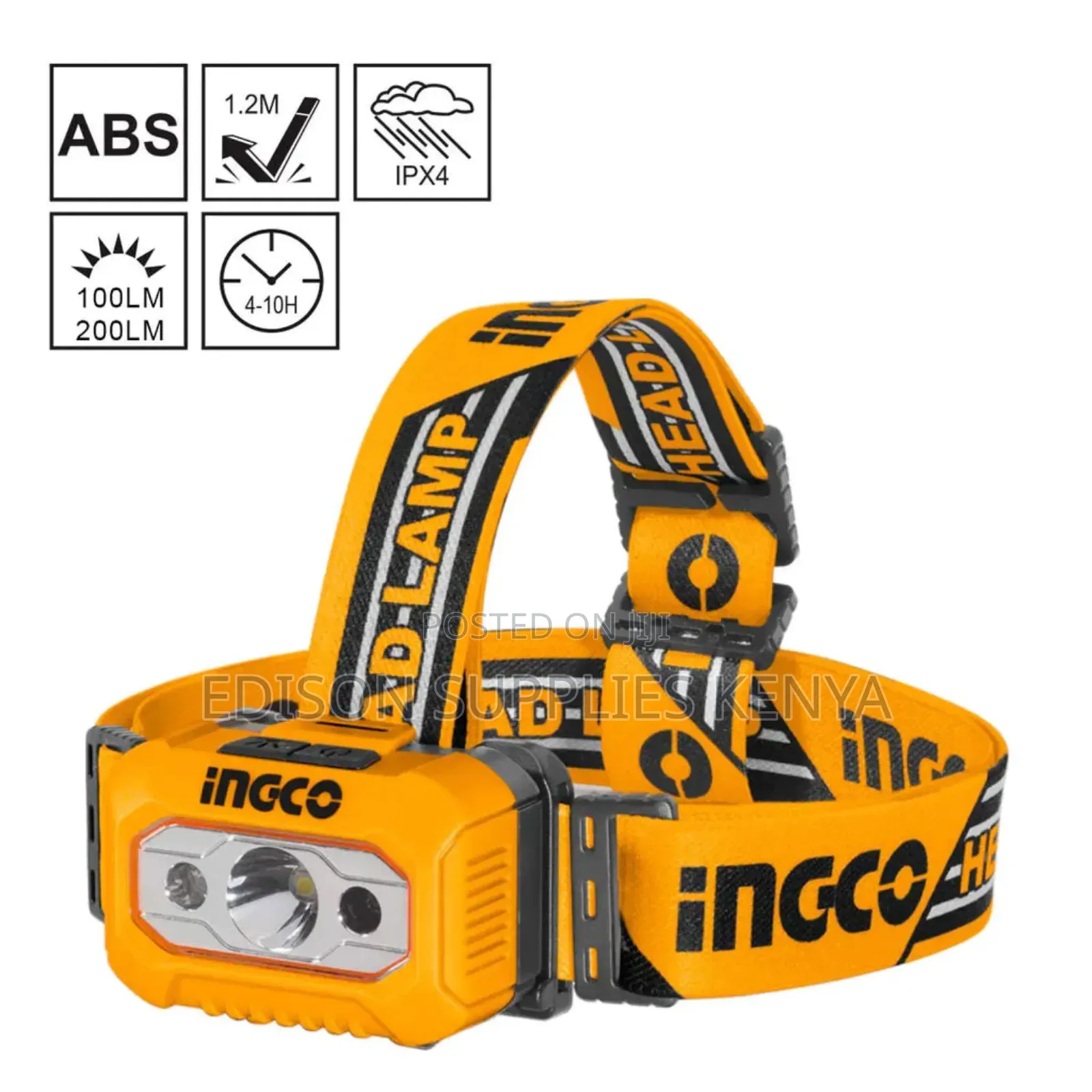 Ingco Headlamp Camping Head Light Battery Powered Head Lamps Torches