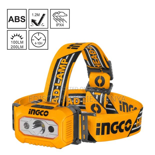 Ingco Headlamp Camping Head Light Battery Powered Head Lamps Torches - main view