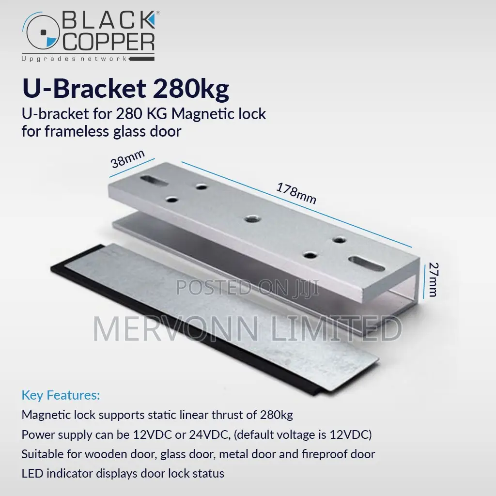 U-Bracket for Em Lock Installation – 280kg Capacity