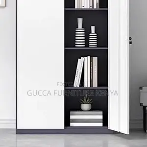 Cabinets; Gray-White 2-Door Metallic Filling Cabinet Unit