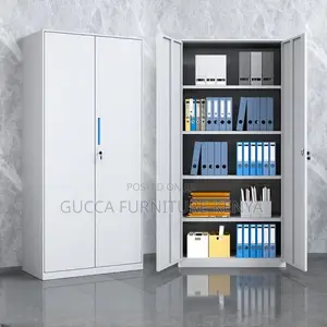 Cabinets; Gray-White 2-Door Metallic Filling Cabinet Unit