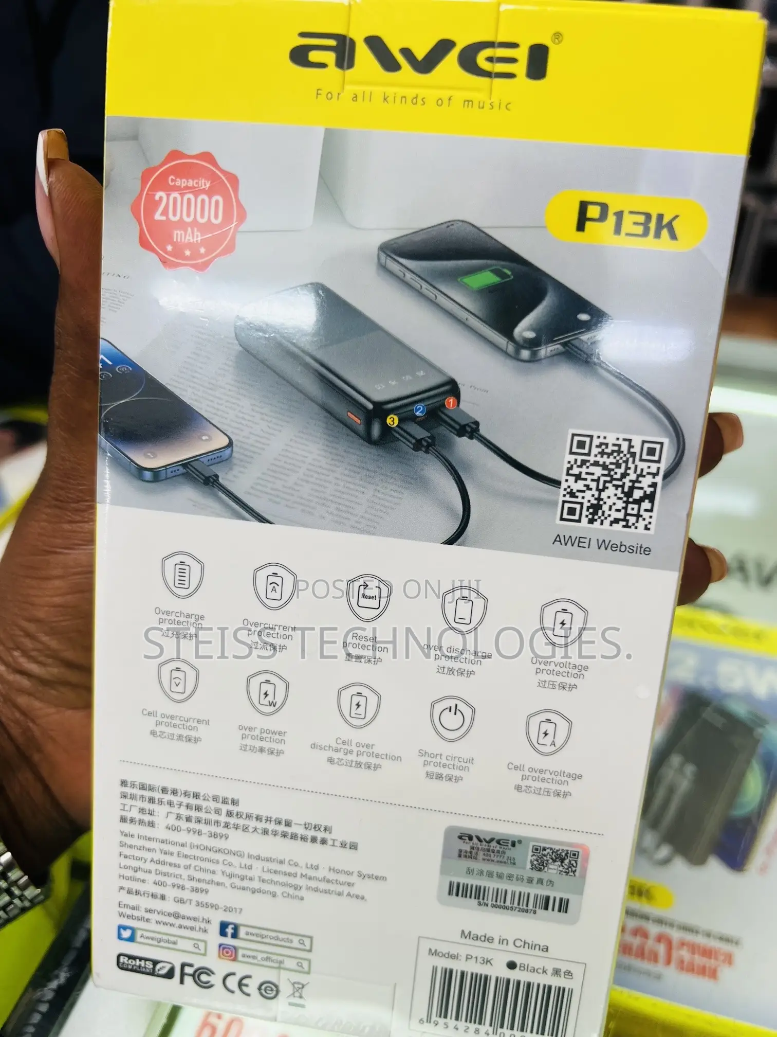 Awei 20000mah 22.5w Powerbank.