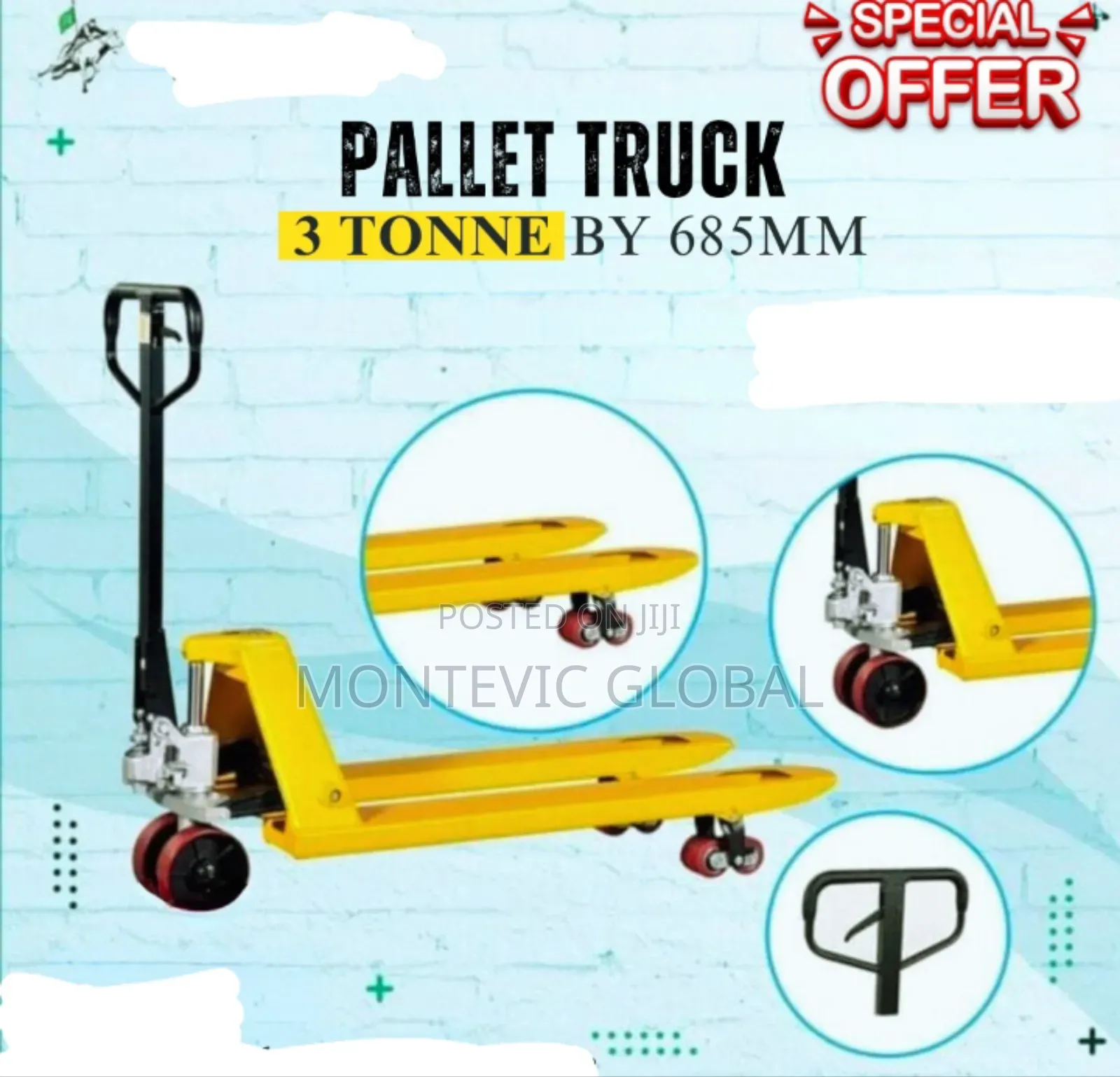 Standard Hand Pallet Truck/Stacker 3tonnex685mm