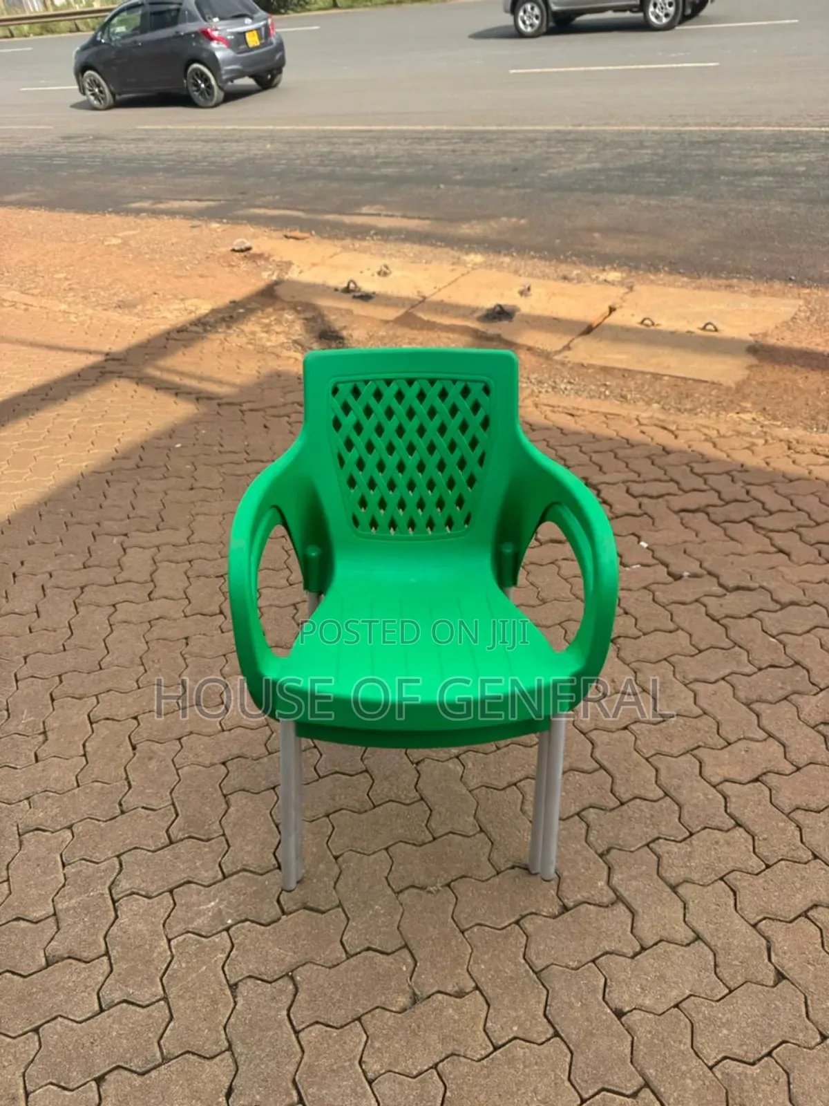 Safaricom Green Plastic Chair With Metal Tubing