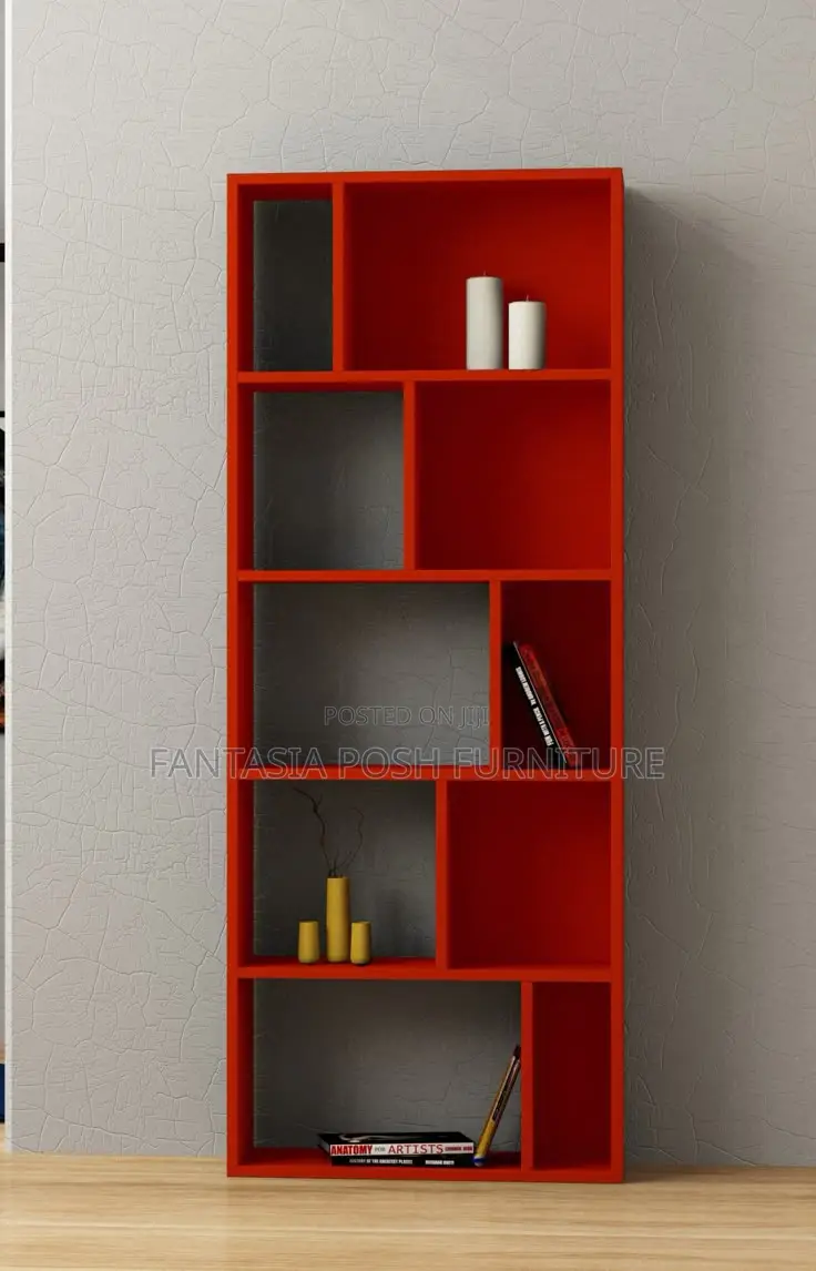Vibrant Red Modular Book Shelf