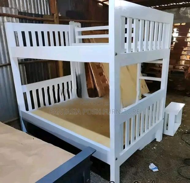 4x6 Top Bottom Stylish White Double Decker/Bunk Bed - main view