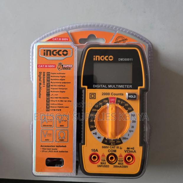 Digital Multimeter Ingco 600v 2000 Counts Dm360011 - thumbnail 2