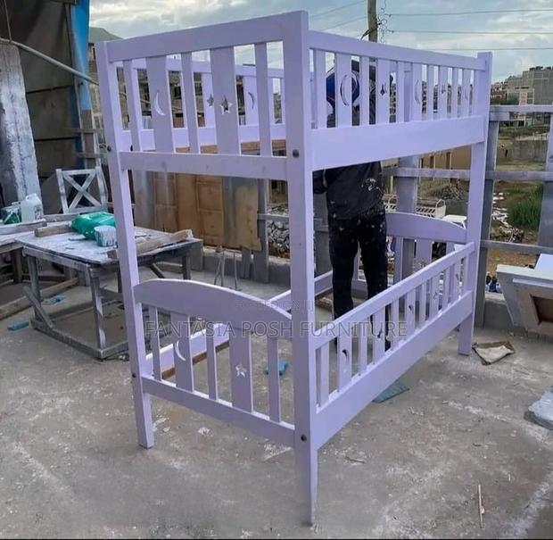 Contemporary Cream White Double Decker/Bunk Bed 3*6 - main view