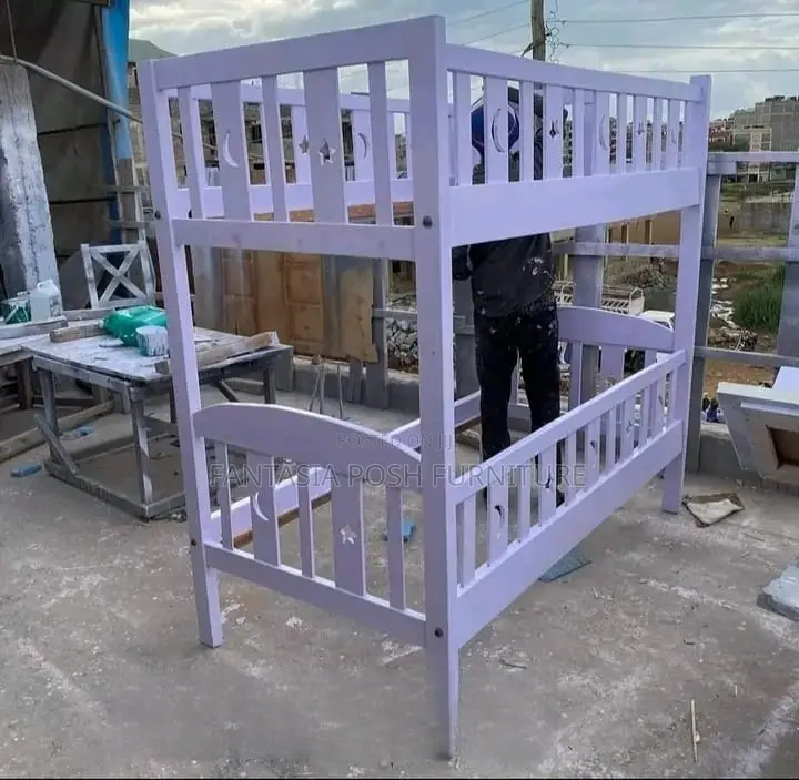 Contemporary Cream White Double Decker/Bunk Bed 3*6