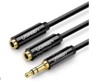 Ugreen 3.5mm Male to 2 Female Audio Cable 20cm (Black)