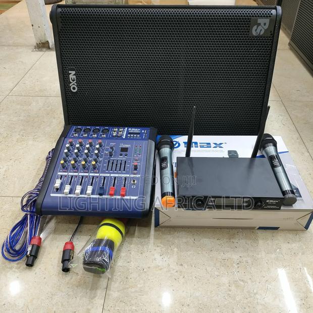 15" Nexo Speaker + 4ch Powered Mixer + Max Microphone
