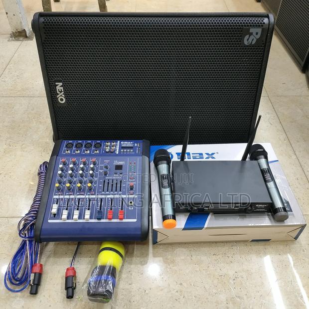 15" Monitor Speaker - Max Wireless Microphone - 4 Channels Mixer Kit - thumbnail 2