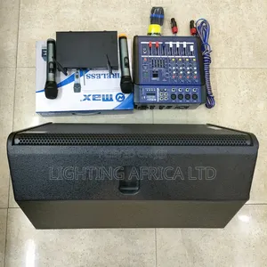 15" Monitor Speaker - Max Wireless Microphone - 4 Channels Mixer Kit