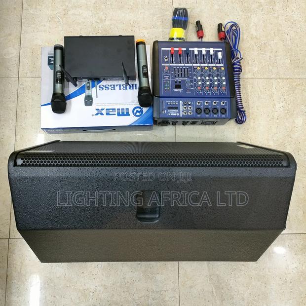 15" Monitor Speaker - Max Wireless Microphone - 4 Channels Mixer Kit - thumbnail 3