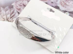 Platinum Plated Oval Detailing Bangle - main view