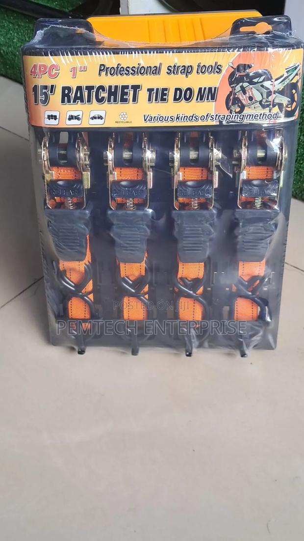 4pc 1" Professional Ratchet Straps - thumbnail 5